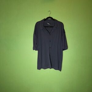 Giorgio Armani Navy Short Sleeve Collared Button Down Shirt Size 42